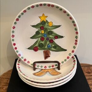 Tabletops Unlimited “ holiday cheer” pattern Salad plates